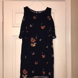 Plus Size Navy Blu Dress with Flowers